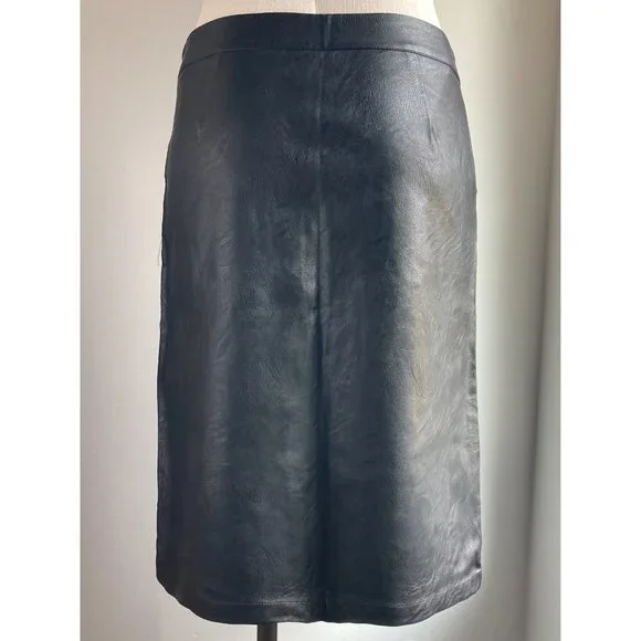 Embroidered Faux Leather Skirt - Picture 4 of 8